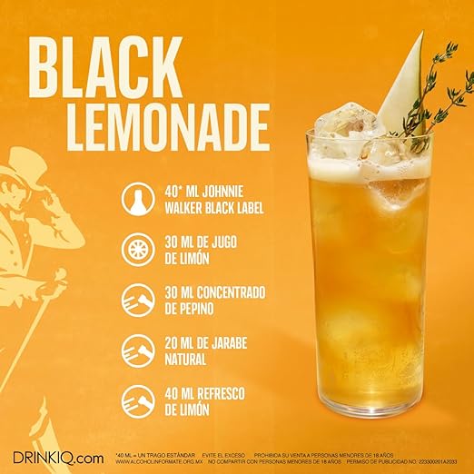 Kit Whisky Johnnie Walker Black Label 12 anos 1L - 6 Garrafas