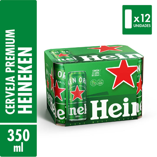 Cerveja Heineken Pilsen 12 Unidades Lata 350ml
