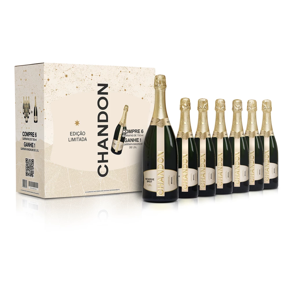 Kit Chandon Reserve Brut - 6 Garrafas 750ml+ 1 Magnum 1500ml